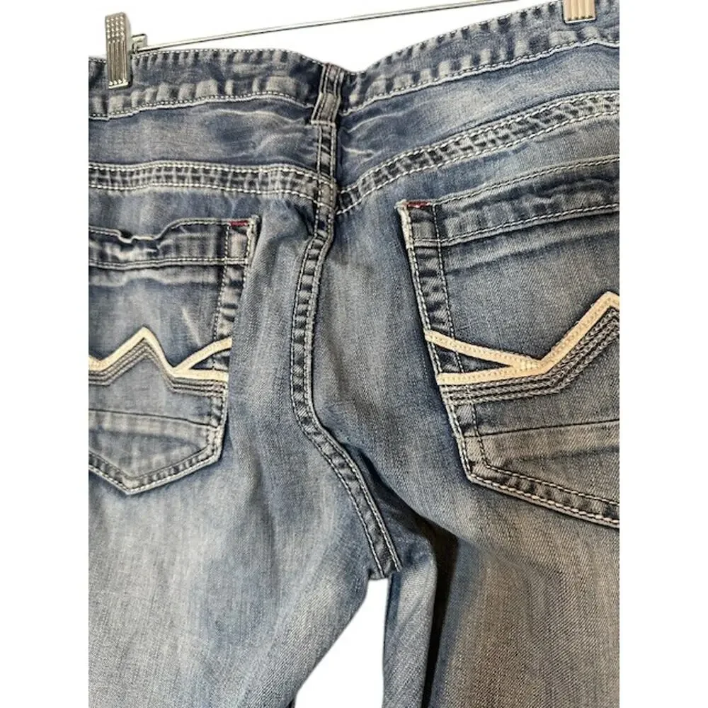 INC Blue Cotton Straight Relaxed Fit Classic Denim Jeans Men Sz 34/32